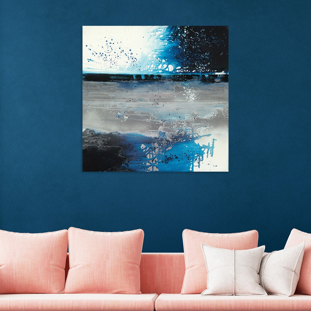 Product photograph of The Art Group Soozy Barker Ice Blue Canvas 60x60cm from Olivia's.