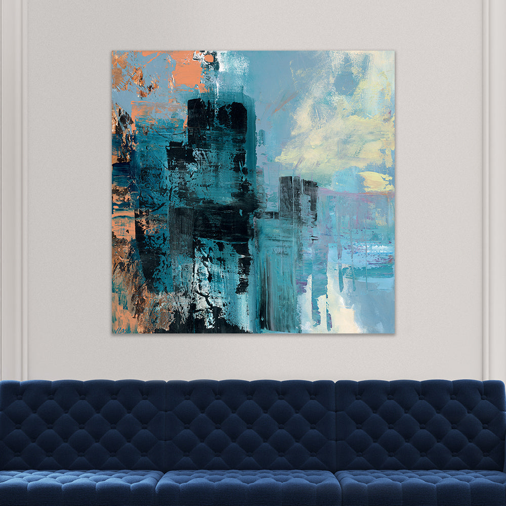 Product photograph of The Art Group Joanne Last Misty City Canvas Print Large from Olivia's.
