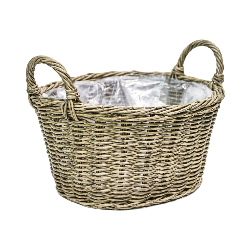 Product photograph of Ivyline Polyrattan Lined Basket Natural from Olivia's