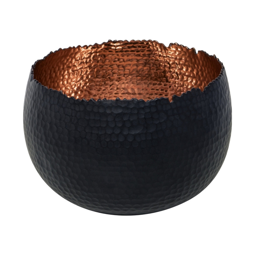 Ivyline Hammered Bowl In Black Copper