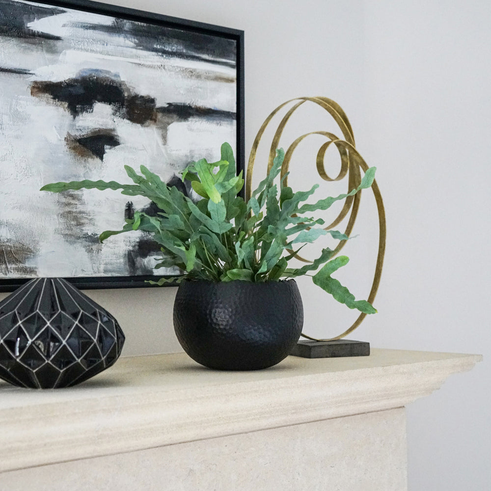 Product photograph of Ivyline Hammered Bowl In Black Copper from Olivia's.