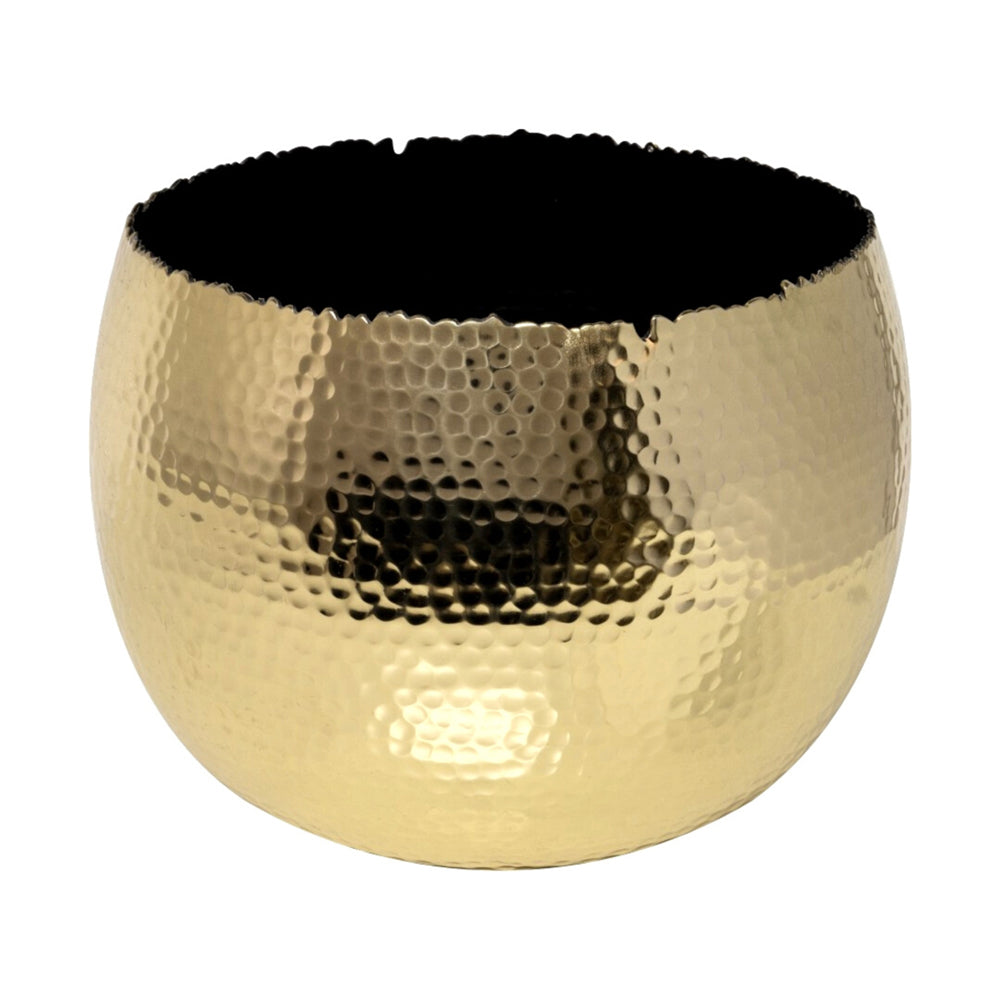 Ivyline Hammered Bowl In Gold Black
