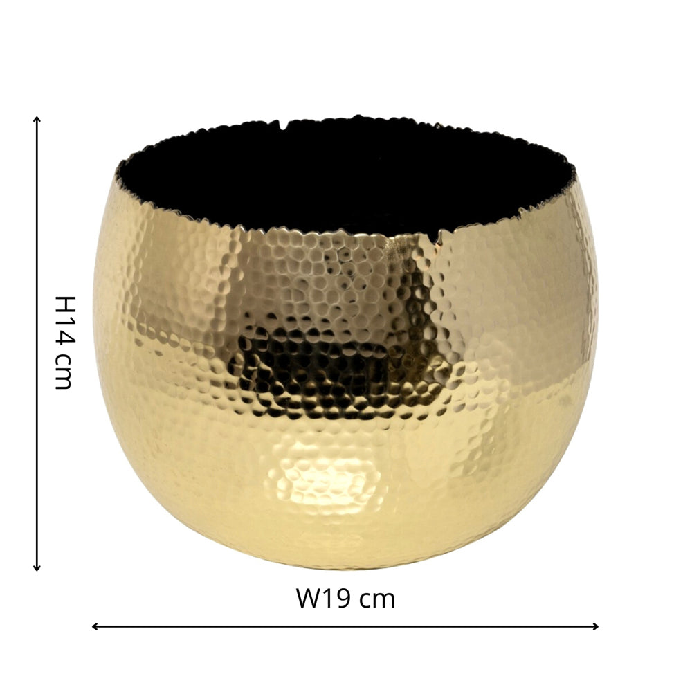 Product photograph of Ivyline Hammered Bowl In Gold Black from Olivia's.