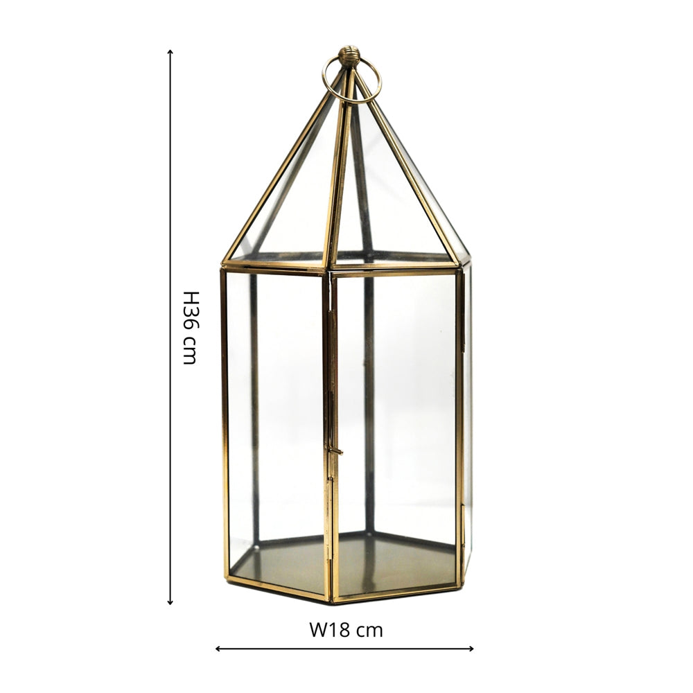 Product photograph of Ivyline Glasshouse Terrarium Antique Brass from Olivia's.