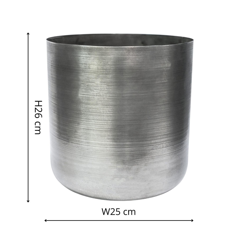 Product photograph of Ivyline Indoor Chelsea Pewter Planter Large from Olivia's.
