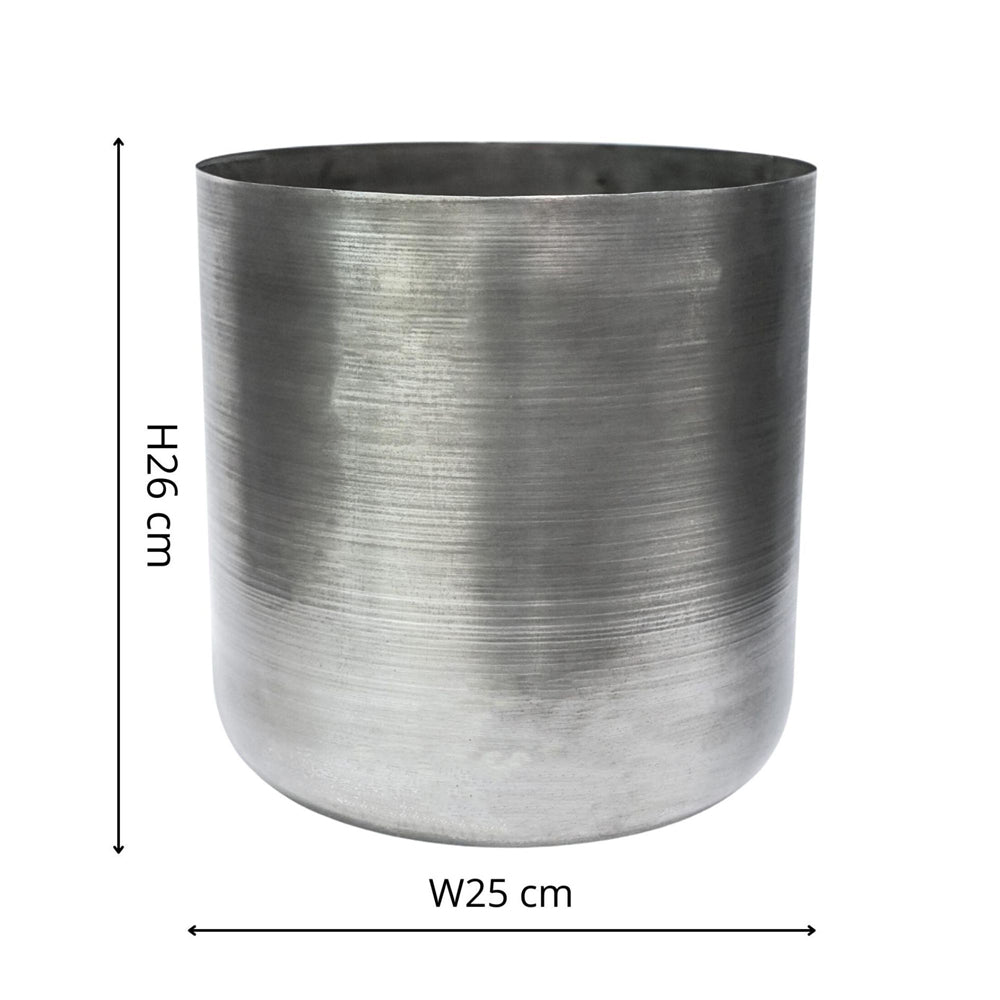 Product photograph of Ivyline Indoor Chelsea Pewter Planter Small from Olivia's.