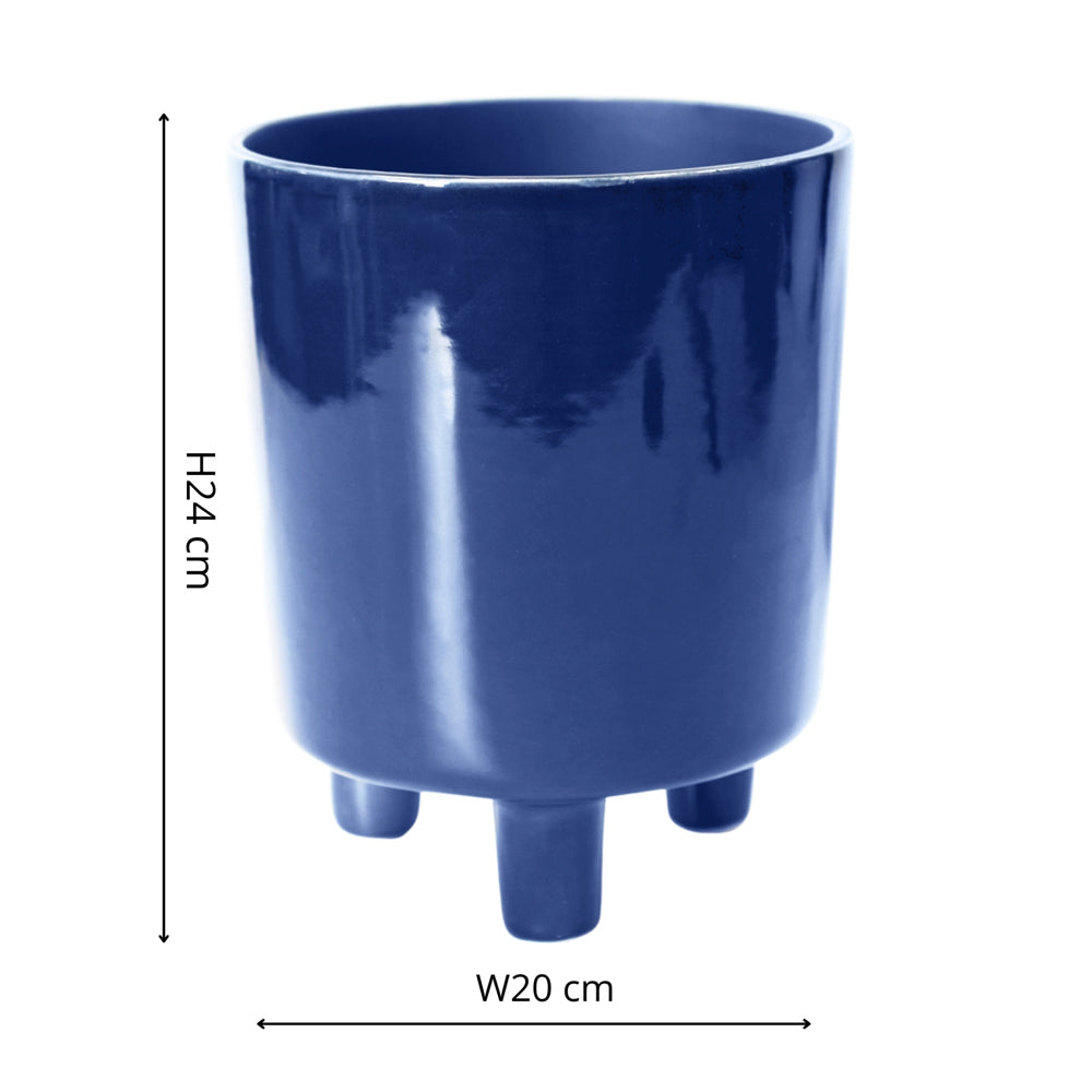 Product photograph of Ivyline Pisa Navy Planter Blue from Olivia's.