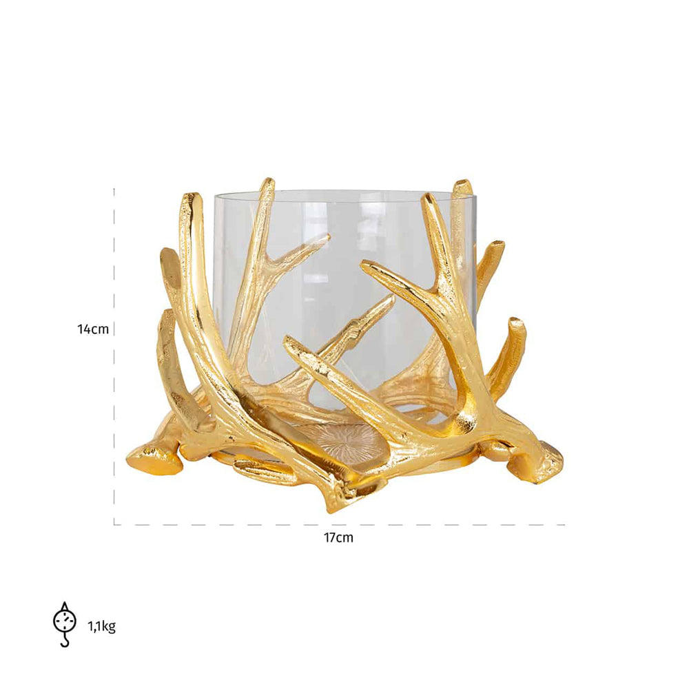 Product photograph of Richmond Harvey Gold Candle Holder from Olivia's.