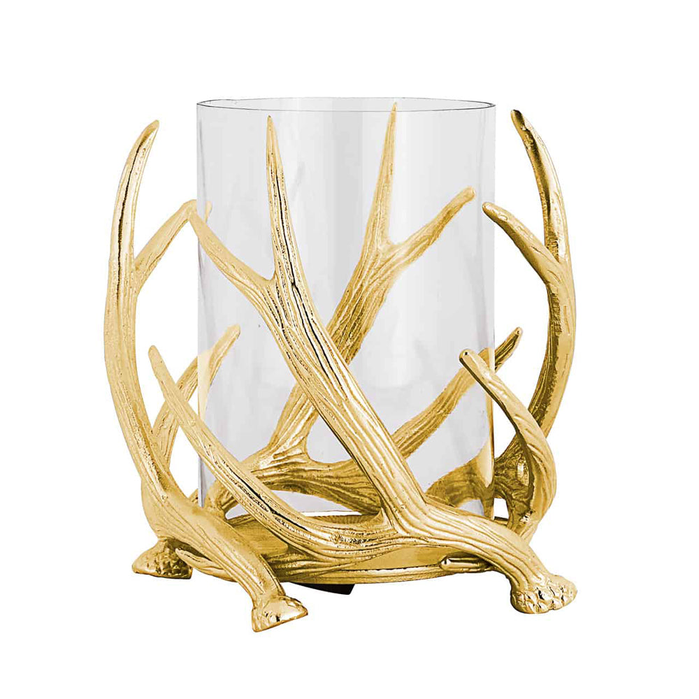 Product photograph of Richmond Holly Gold Candle Holder from Olivia's