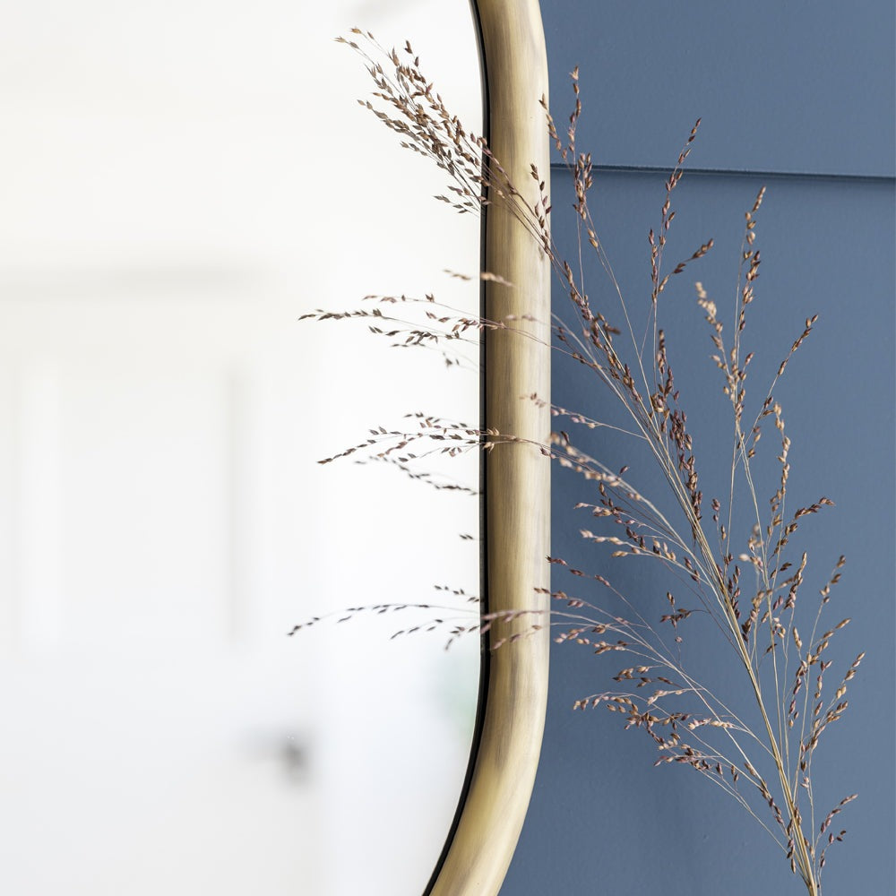 Product photograph of Garden Trading Novello Wall Mirror In Antique Brass Iron from Olivia's.