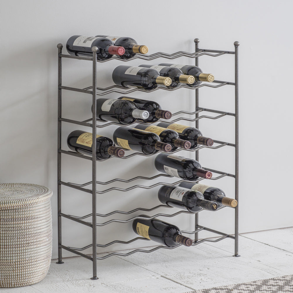 Product photograph of Garden Trading Farringdon Wine Rack In Steel from Olivia's