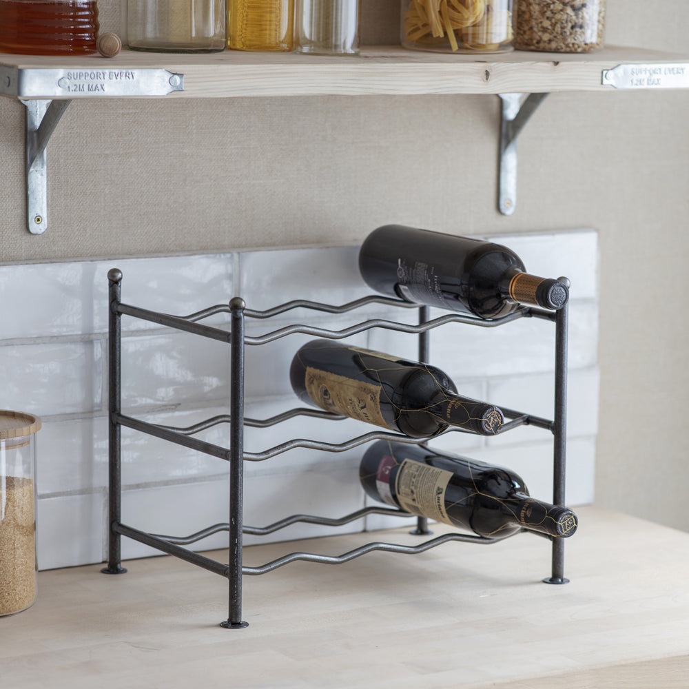 Product photograph of Garden Trading Farringdon Small Wine Rack In Steel from Olivia's.