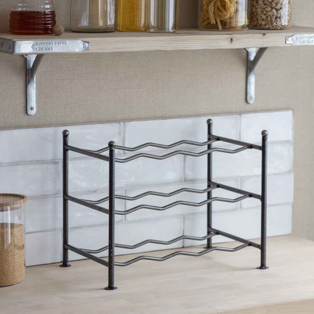 Product photograph of Garden Trading Farringdon Small Wine Rack In Steel from Olivia's