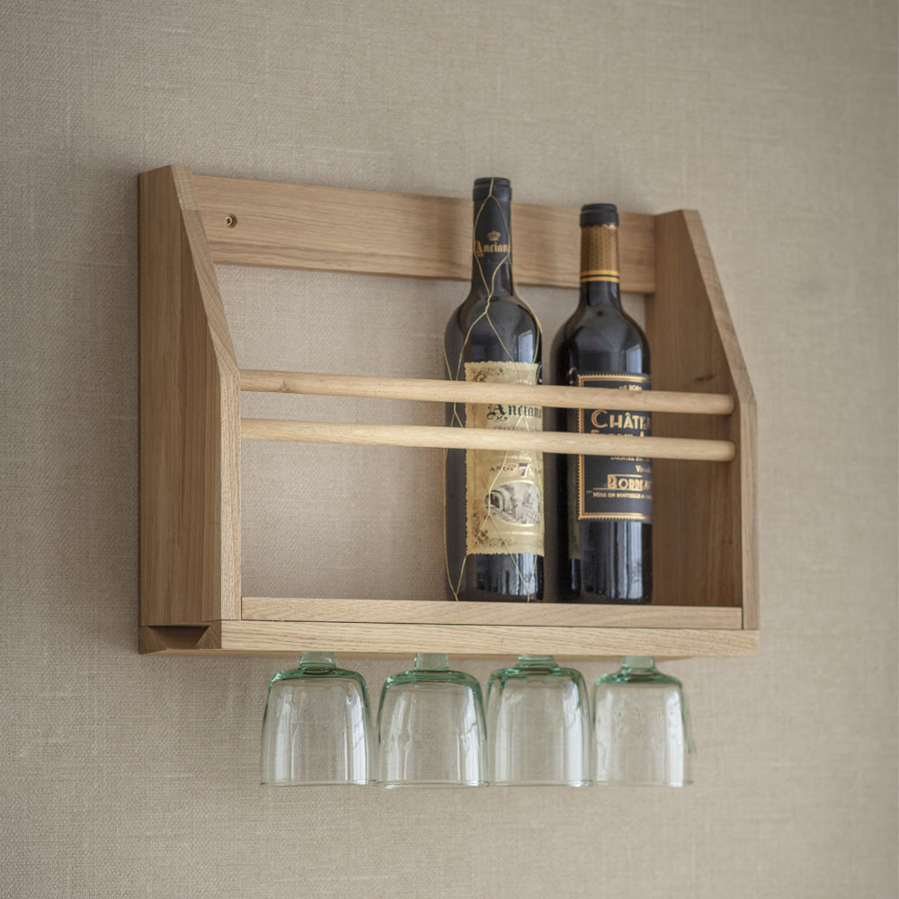 Garden Trading Hambledon Wine Glass Shelf In Oak