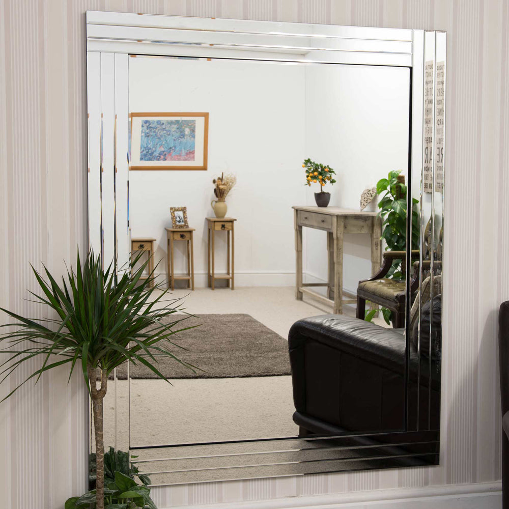 Product photograph of Olivia S Orla Triple Bevelled Wall Mirror - 144 X 116cm from Olivia's