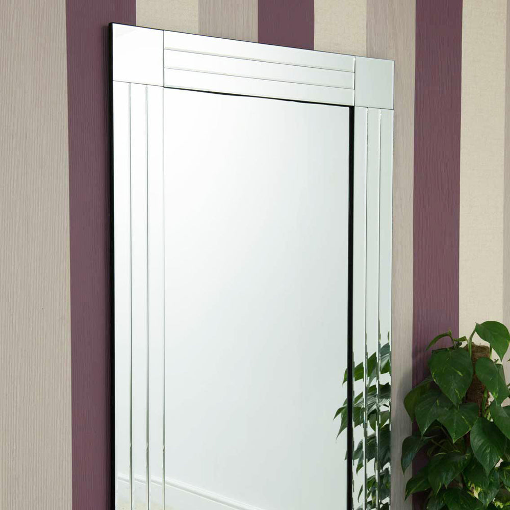 Product photograph of Olivia S Miller Tripe Bevelled Full Length Mirror - 174 X 85cm from Olivia's.