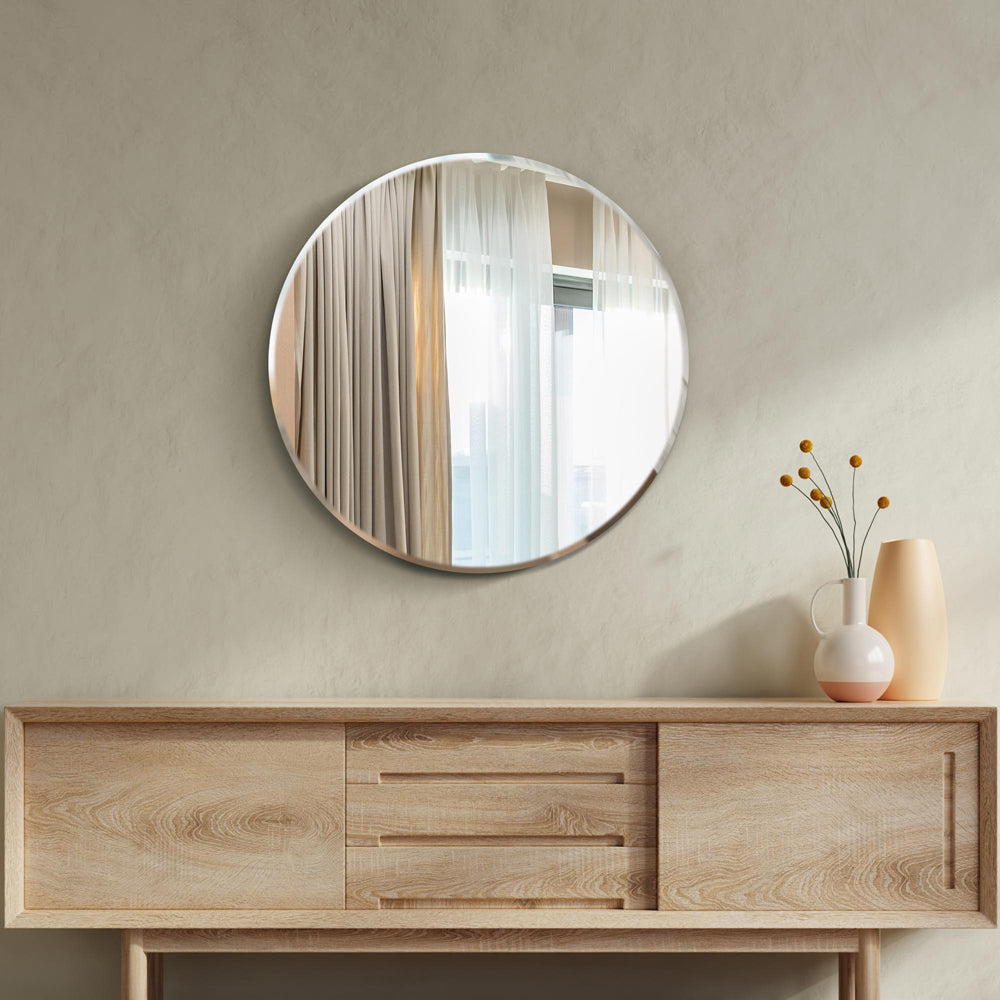 Product photograph of Olivia S Aston Bevelled Glass Round Mirror - 70 X 70cm from Olivia's
