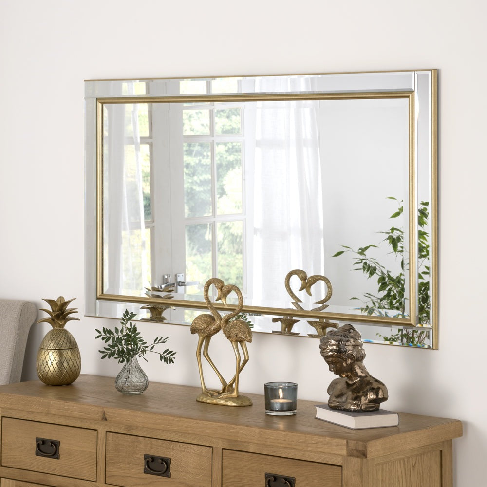 Olivias Yao Wall Mirror In Gold Large