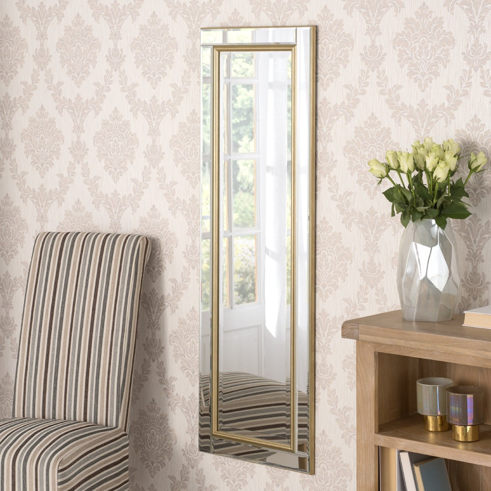 Product photograph of Olivia S Yao Tall Wall Mirror In Gold from Olivia's