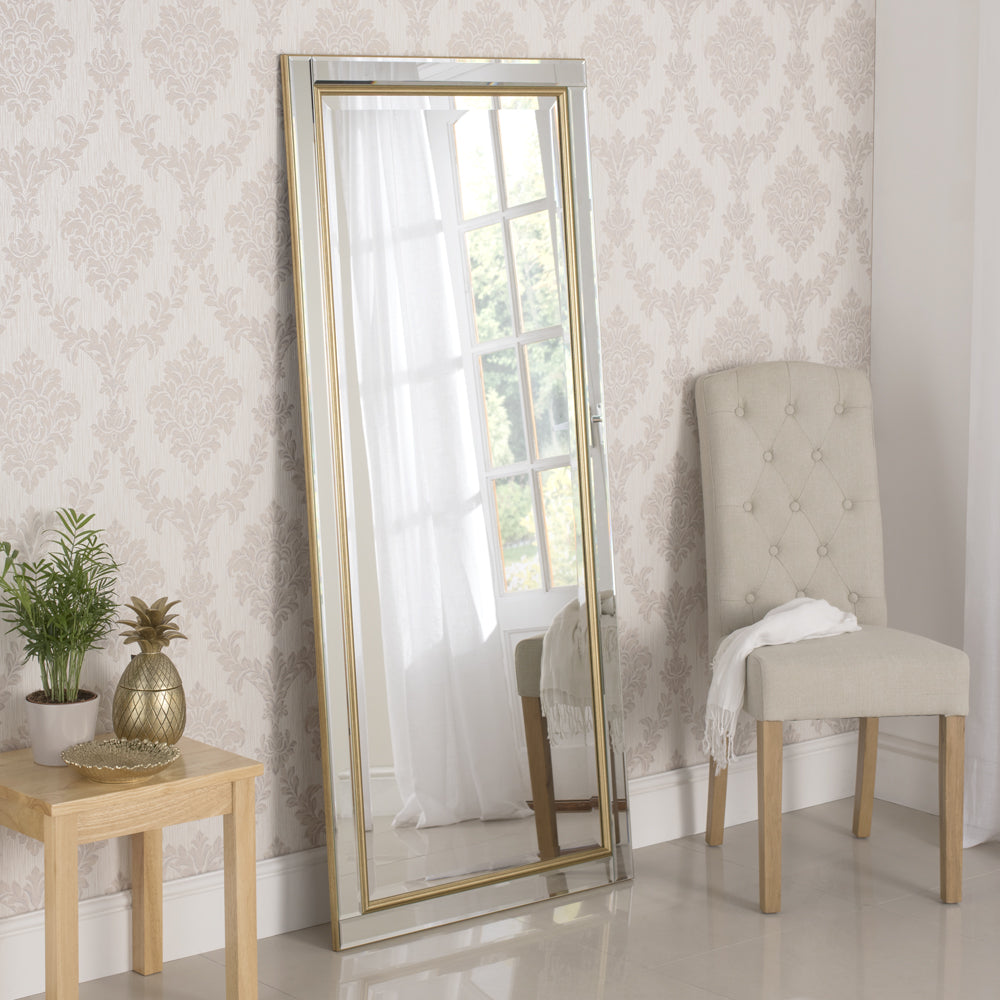 Product photograph of Olivia S Yao Leaner Mirror In Gold from Olivia's