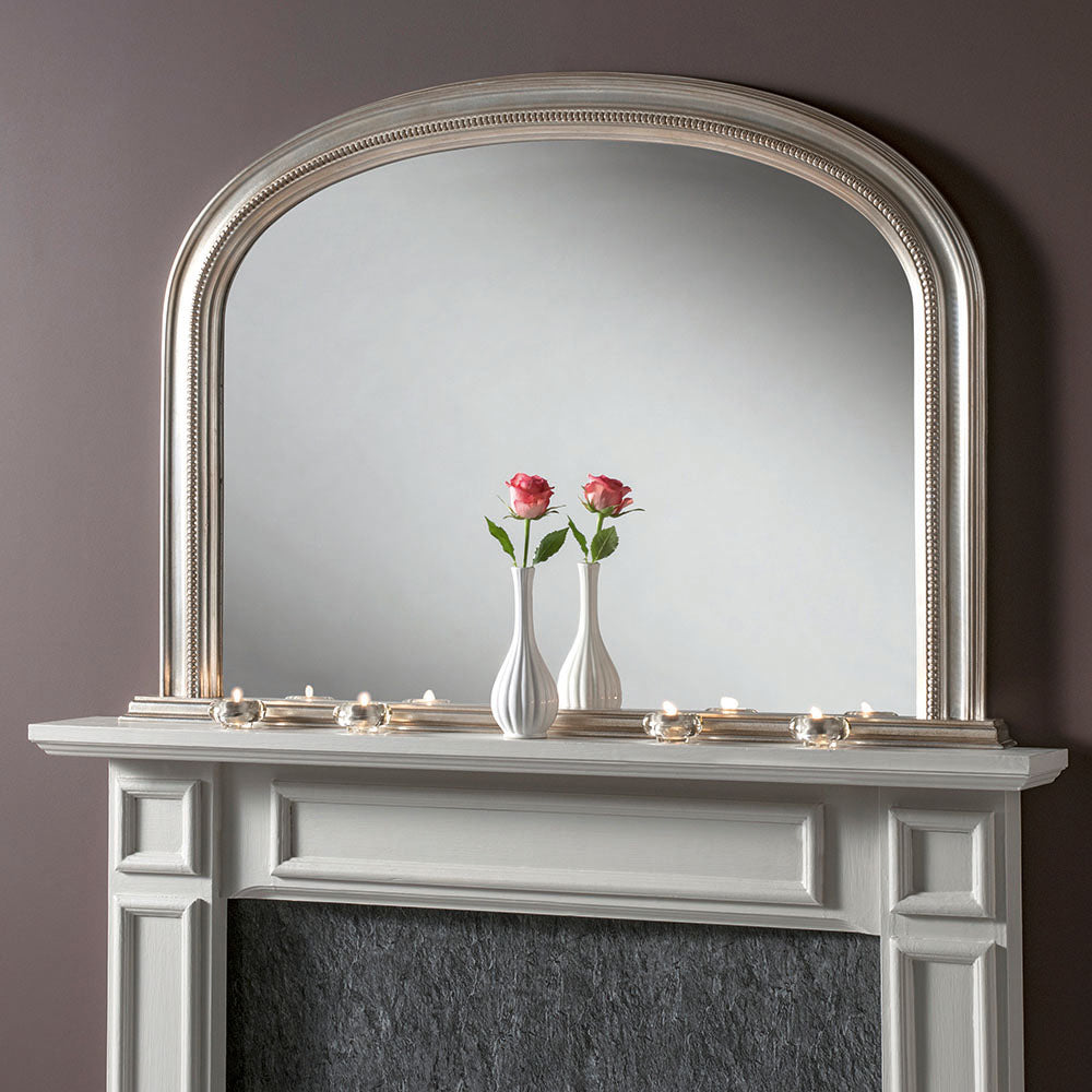 Product photograph of Olivia S Yidu Arched Wall Mirror In Silver Large from Olivia's