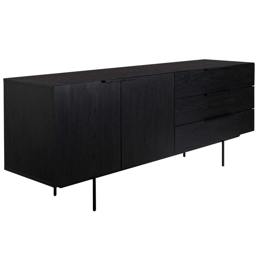 Product photograph of Zuiver Travis Sideboard Black Black Oak from Olivia's.