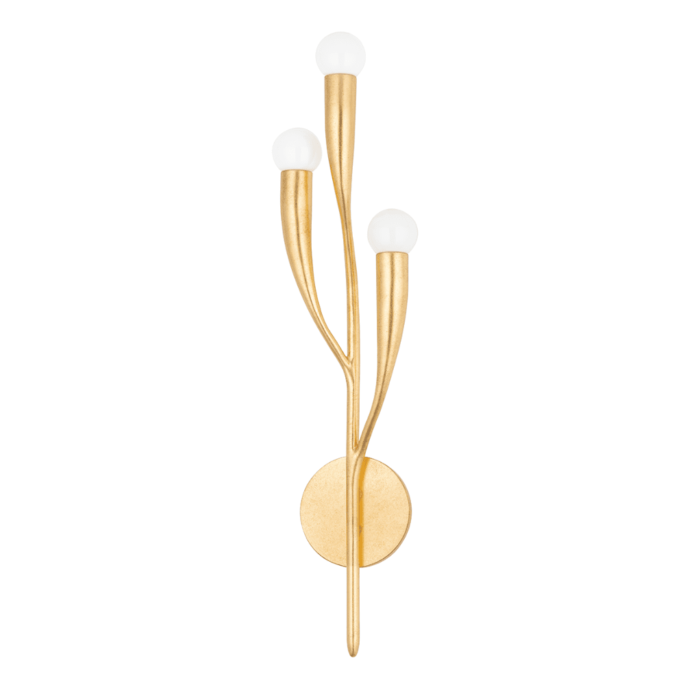 Product photograph of Hudson Valley Lighting Labra 3 Light Wall Sconce In Vintage Gold Leaf from Olivia's