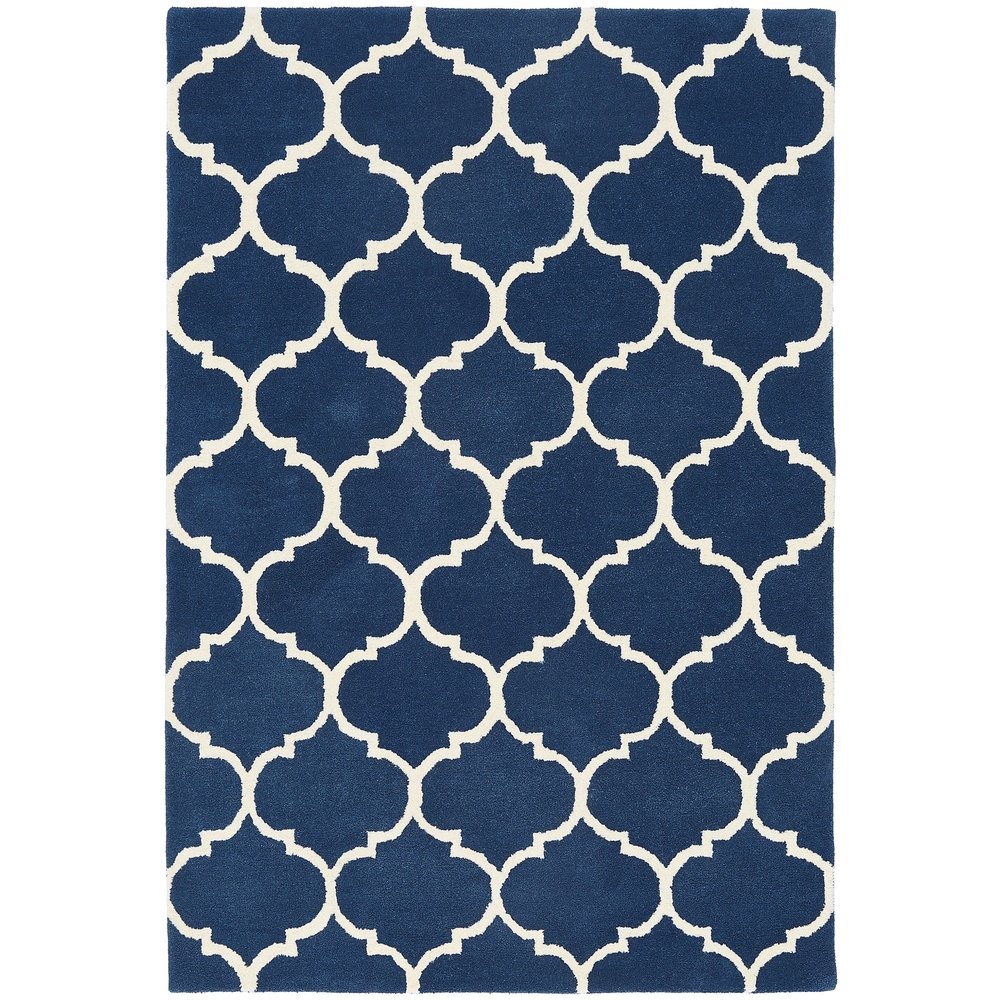 Product photograph of Asiatic Carpets Albany Handtufted Rug Ogee Blue 80 X 150 from Olivia's