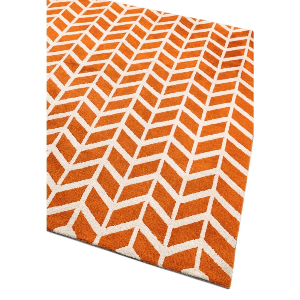 Asiatic Carpets Arlo Machine Knitted Rug Chevron Orange - 120 x 170cm