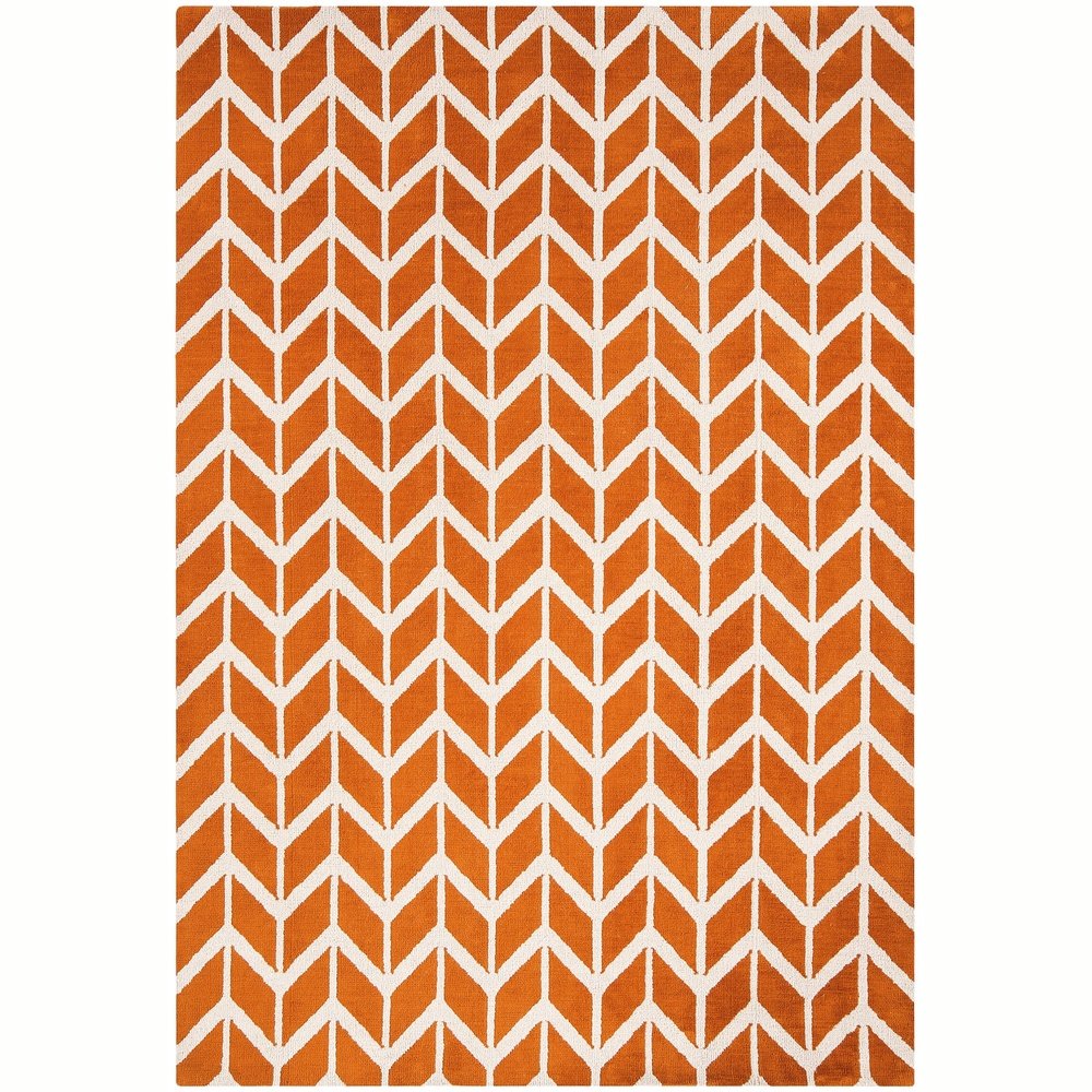 Asiatic Carpets Arlo Machine Knitted Rug Chevron Orange - 120 x 170cm