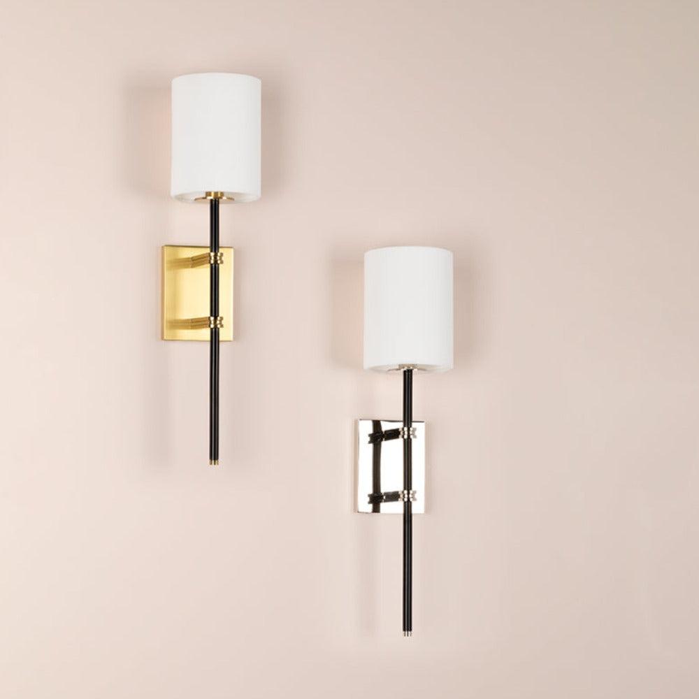 Product photograph of Hudson Valley Lighting 1 Light Wall Sconce In Polished Nickel from Olivia's.