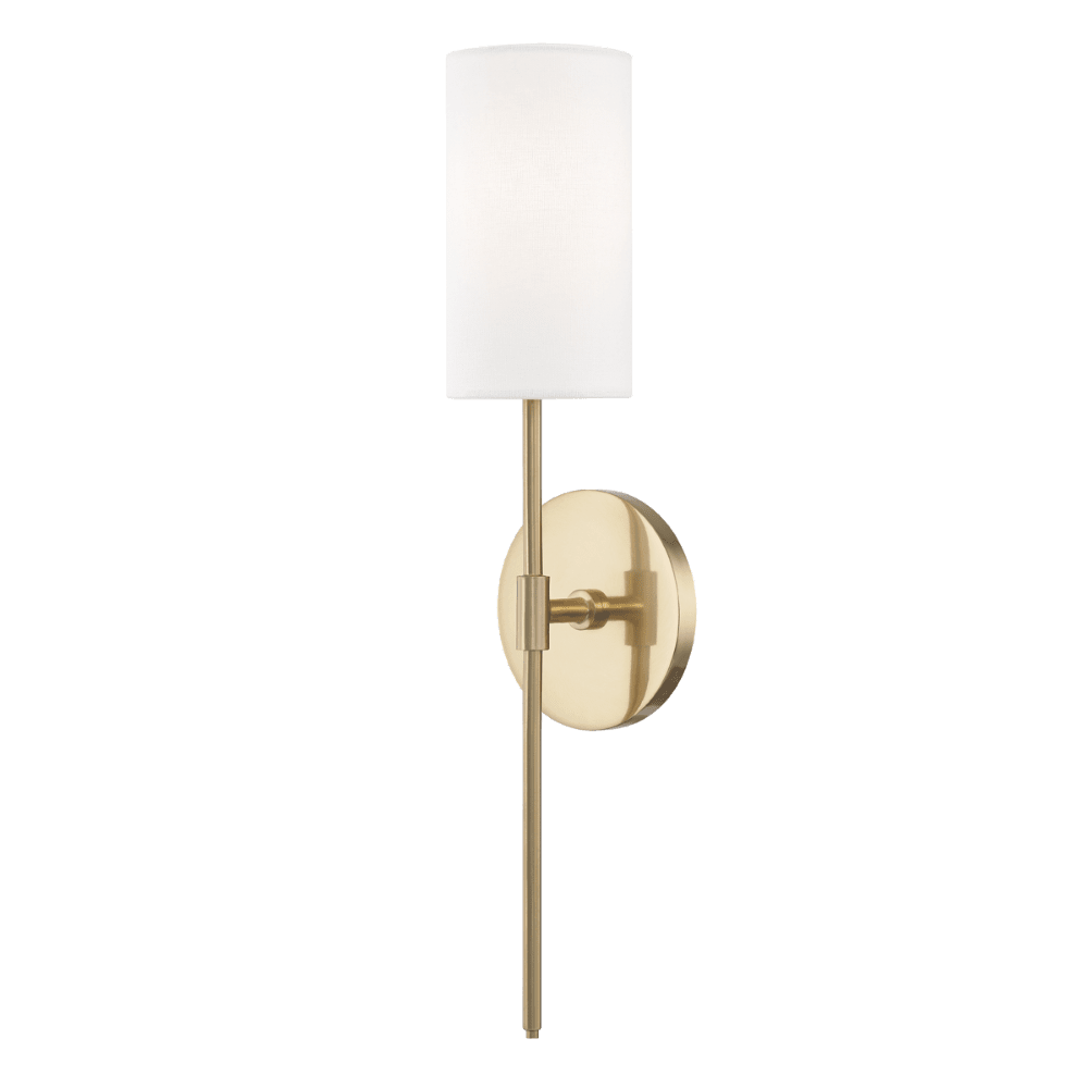 Product photograph of Hudson Valley Lighting Olivia 1 Light Wall Sconce In Aged Brass from Olivia's
