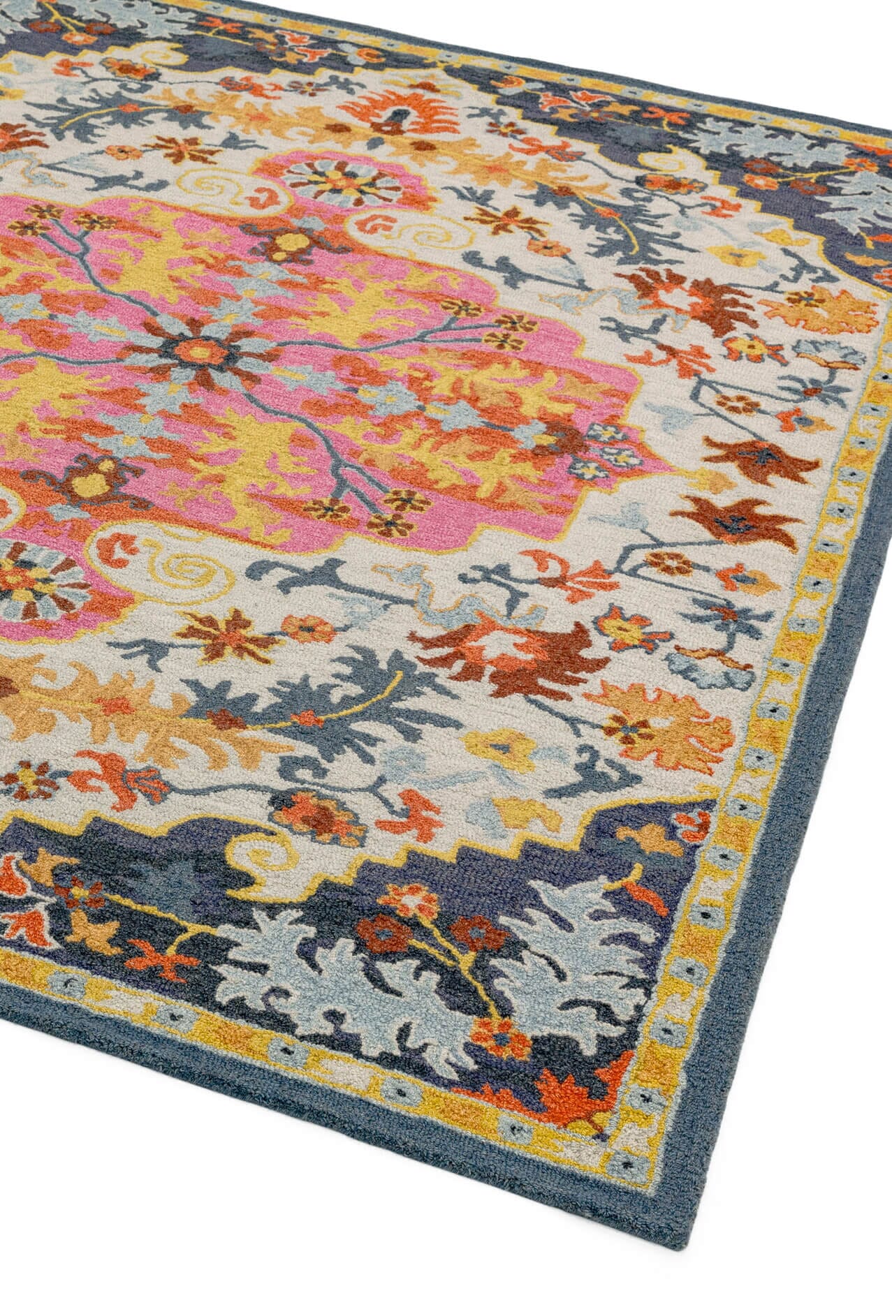 Product photograph of Asiatic Carpets Bronte Fine Loop Hand Tufted Rug Colours Multi Medallion - 160 X 230cm from Olivia's.