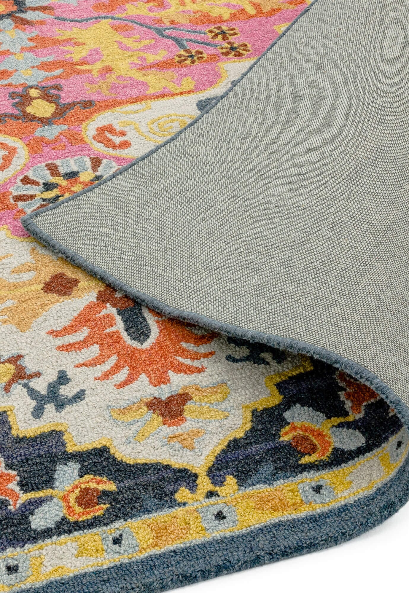 Product photograph of Asiatic Carpets Bronte Fine Loop Hand Tufted Rug Colours Multi Medallion - 160 X 230cm from Olivia's.