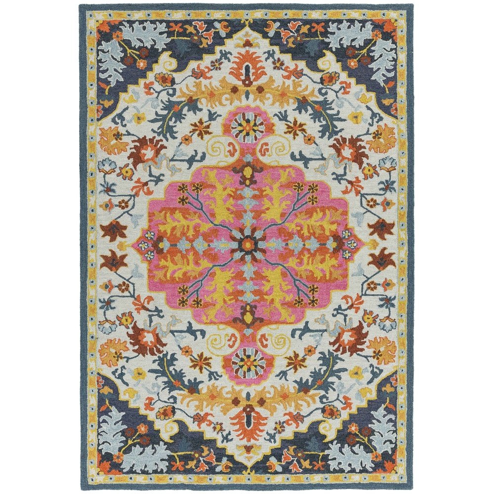 Asiatic Carpets Bronte Fine Loop Hand Tufted Rug Colours Multi Medallion - 160 x 230cm