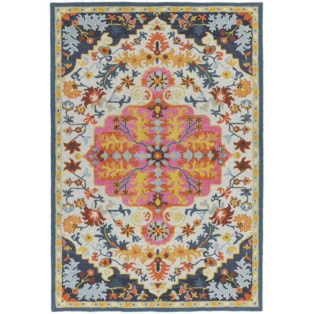 Product photograph of Asiatic Carpets Bronte Fine Loop Hand Tufted Rug Colours Multi Medallion - 160 X 230cm from Olivia's