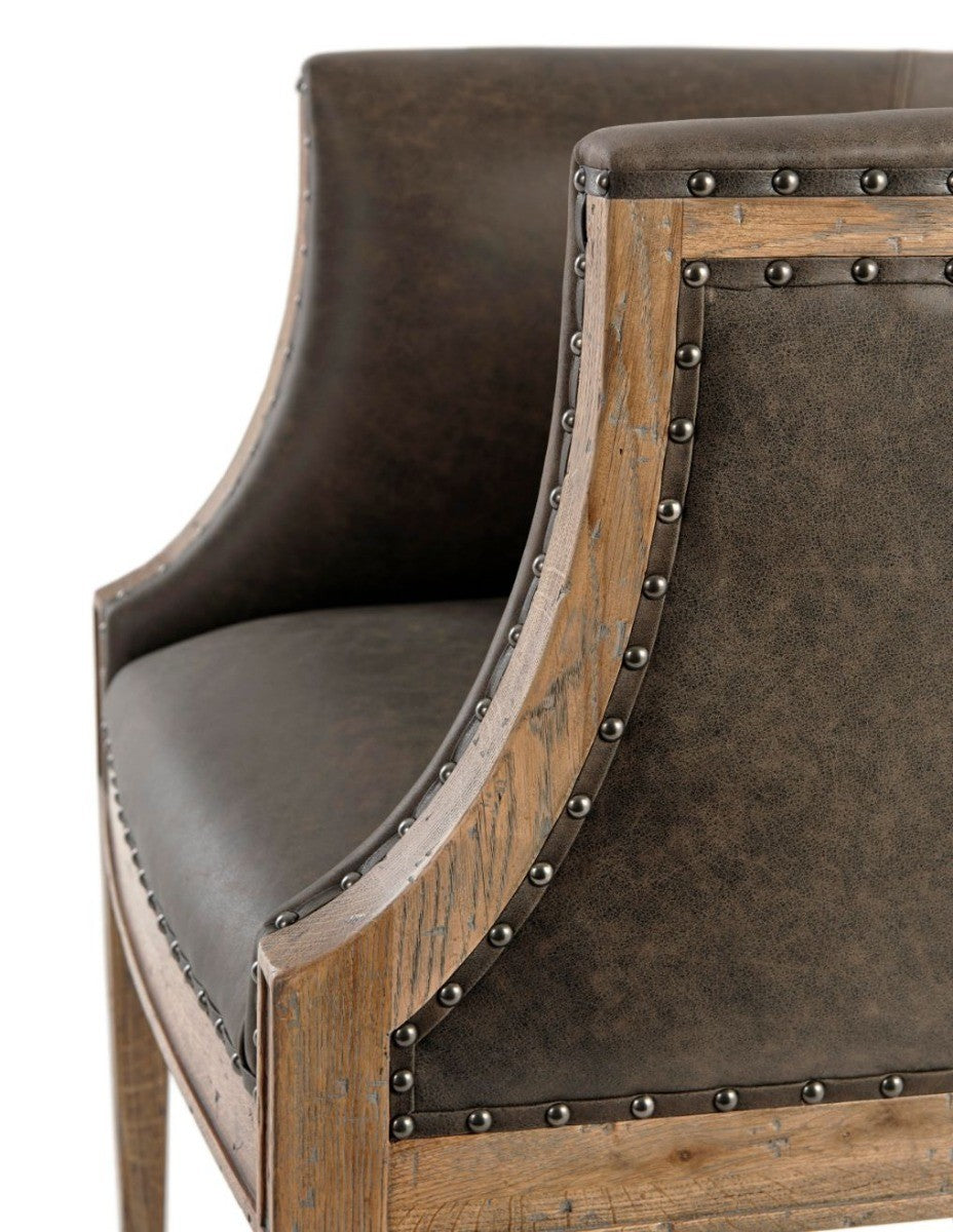 Product photograph of Theodore Alexander Orlando Accent Chair In Leather from Olivia's.