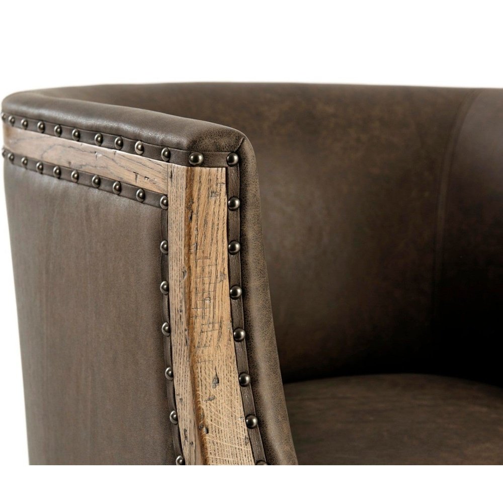 Product photograph of Theodore Alexander Orlando Accent Chair In Leather from Olivia's.