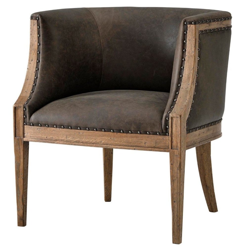 Product photograph of Theodore Alexander Orlando Accent Chair In Leather from Olivia's