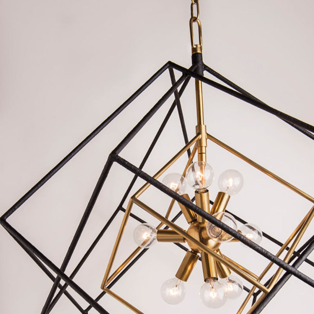 Product photograph of Hudson Valley Lighting Roundout 12 Light Pendant In Aged Brass from Olivia's.