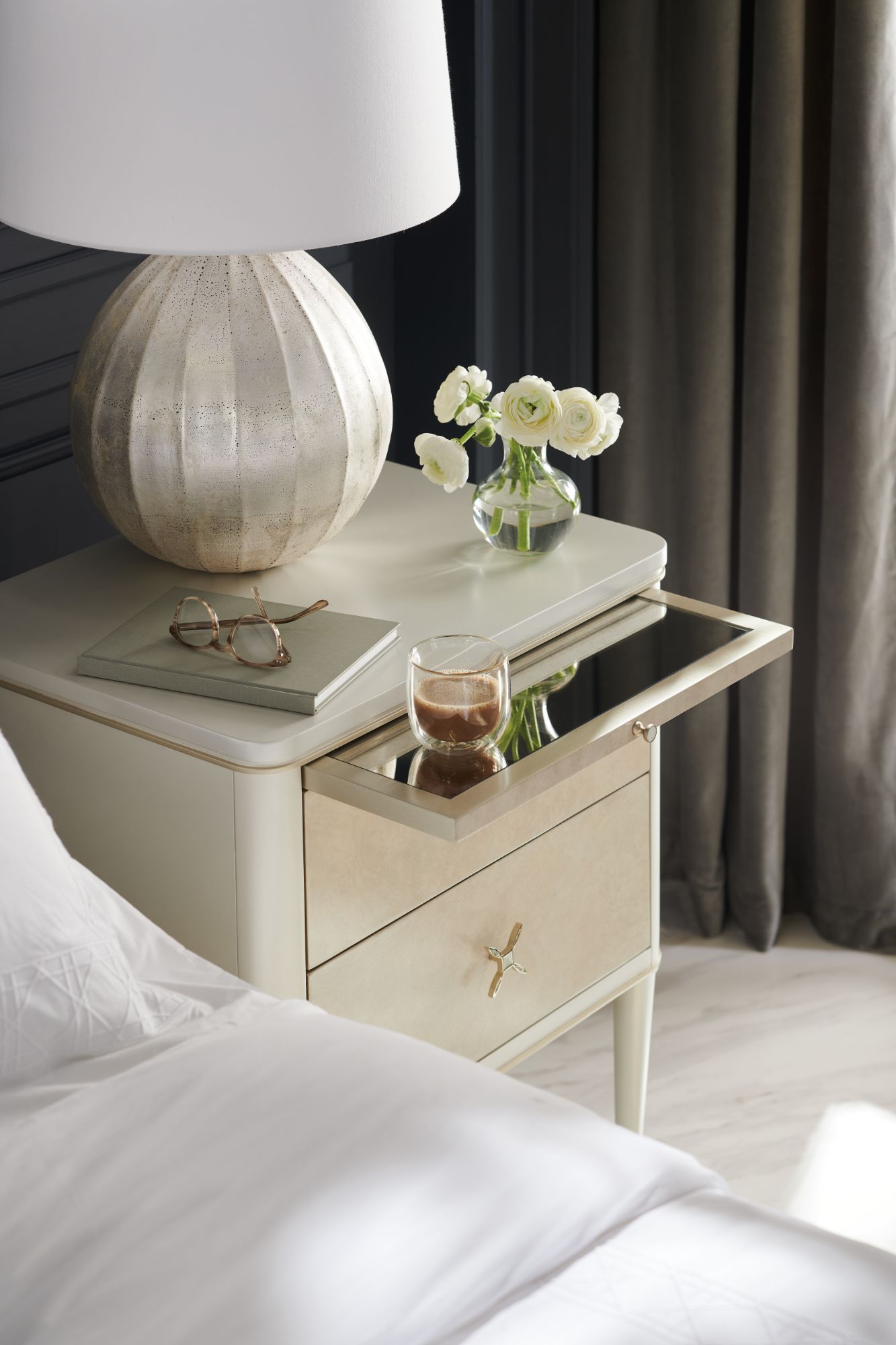 Product photograph of Caracole Classic Finishing Up Bedside Table from Olivia's.