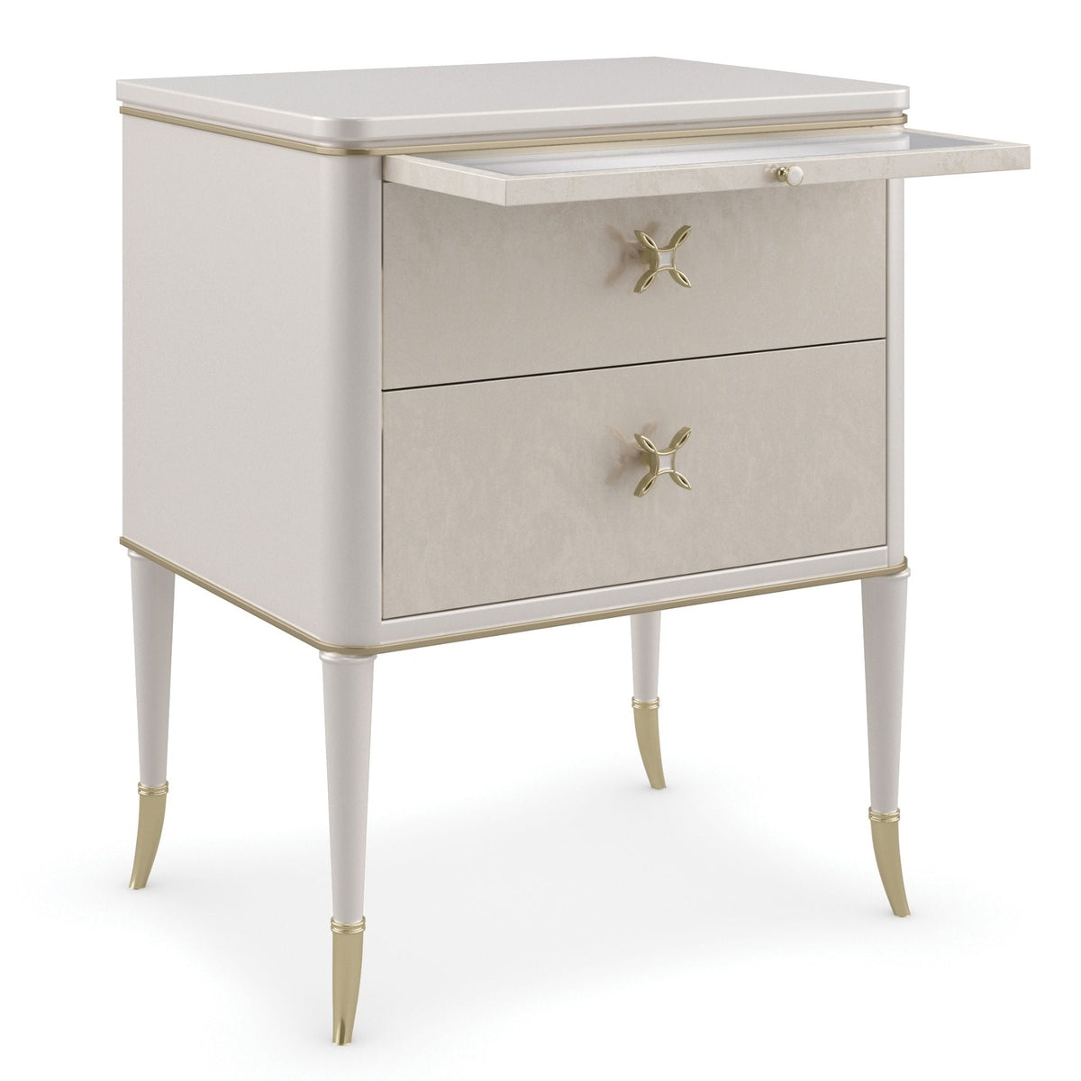 Product photograph of Caracole Classic Finishing Up Bedside Table from Olivia's.