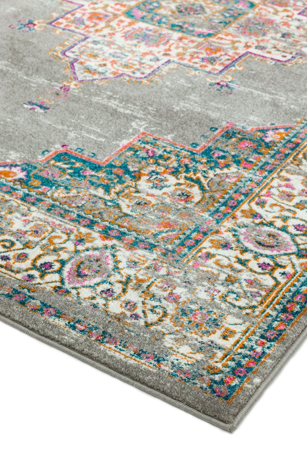 Product photograph of Asiatic Carpets Colt Machine Woven Rug Medallion Grey - 120 X 170cm from Olivia's.