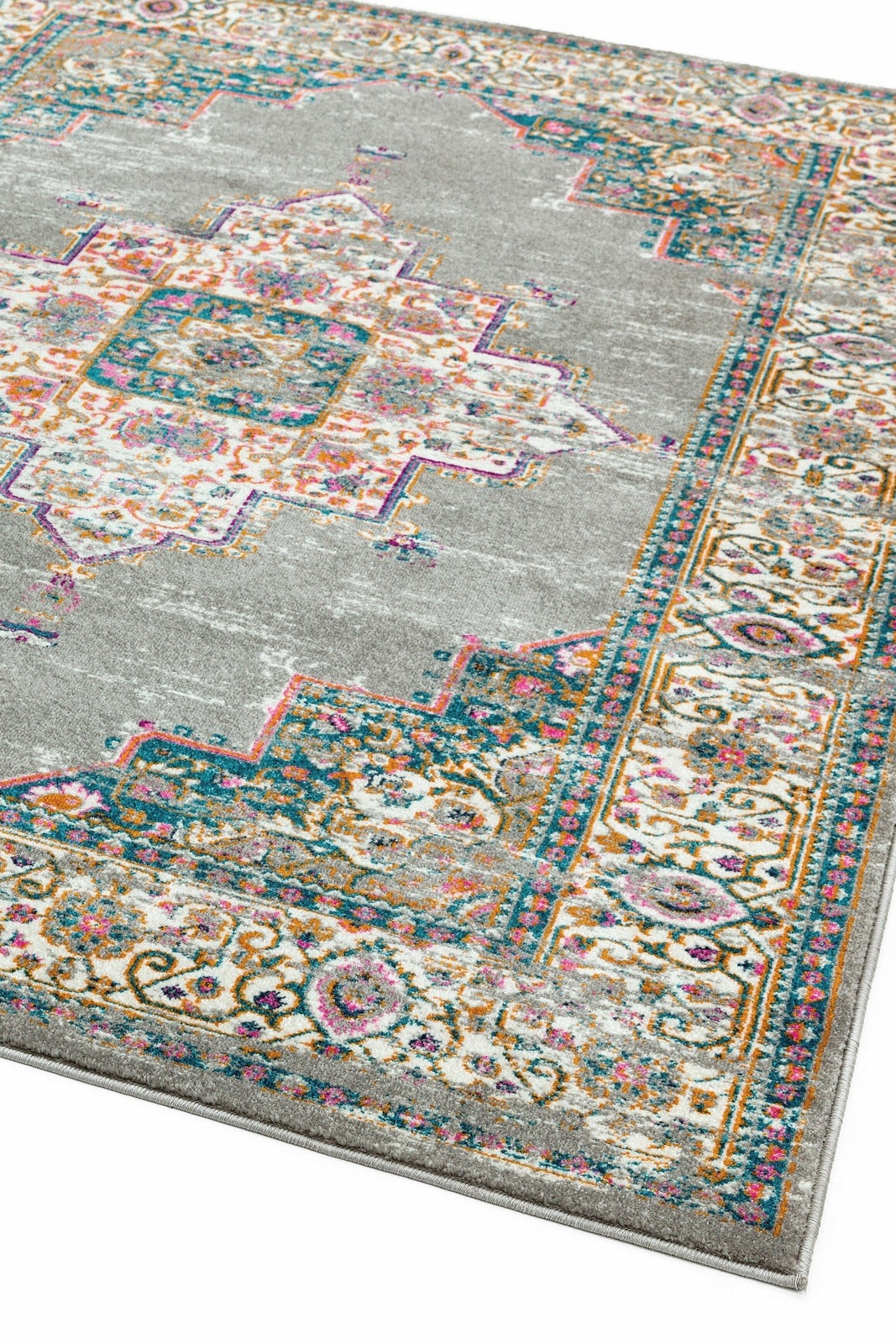 Product photograph of Asiatic Carpets Colt Machine Woven Rug Medallion Grey - 120 X 170cm from Olivia's.