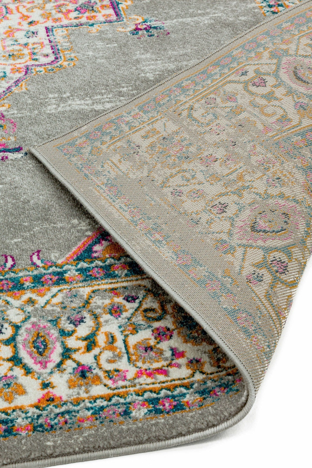 Product photograph of Asiatic Carpets Colt Machine Woven Rug Medallion Grey - 120 X 170cm from Olivia's.