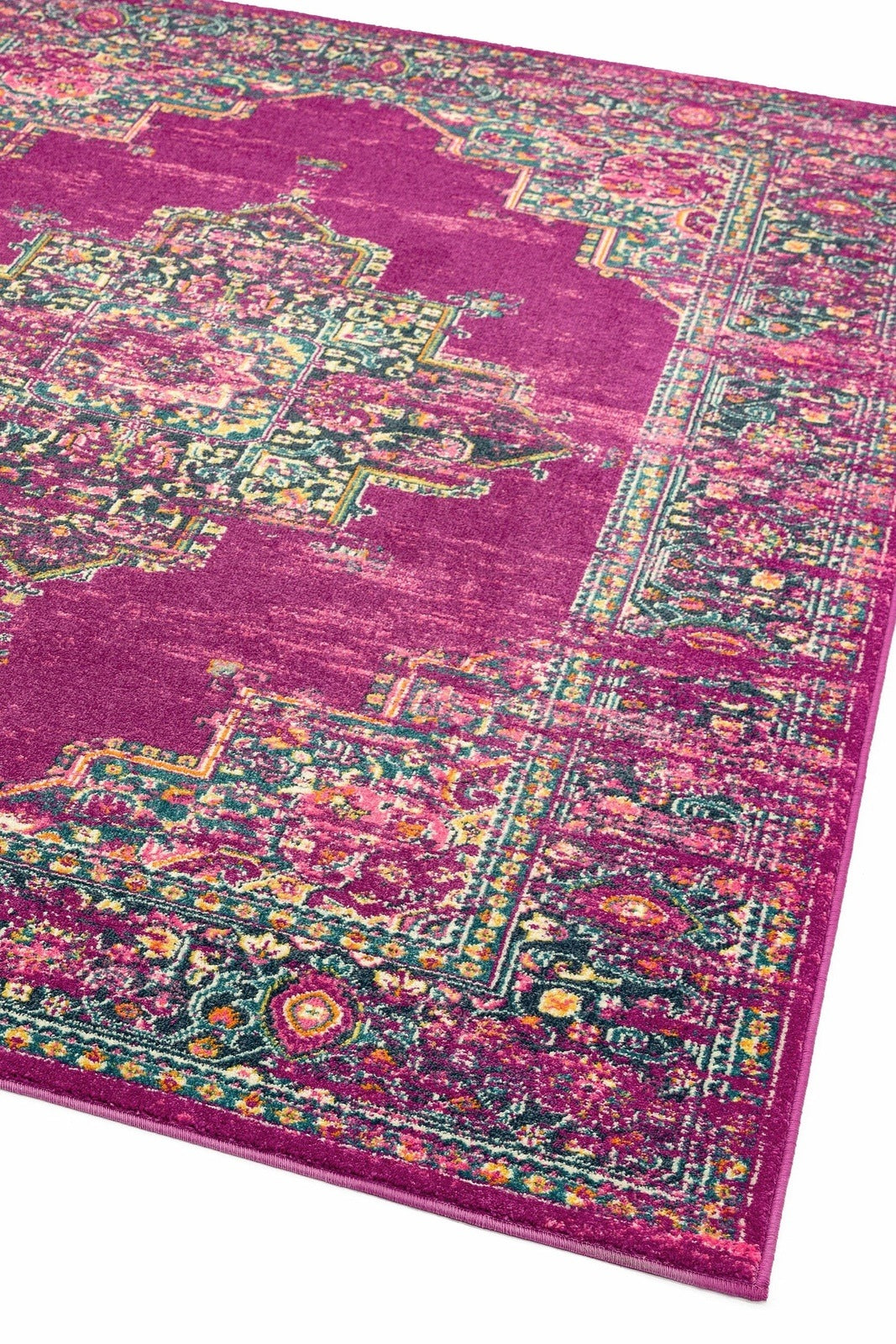 Product photograph of Asiatic Carpets Colt Machine Woven Rug Medallion Fuchsia - 160 X 230cm from Olivia's.