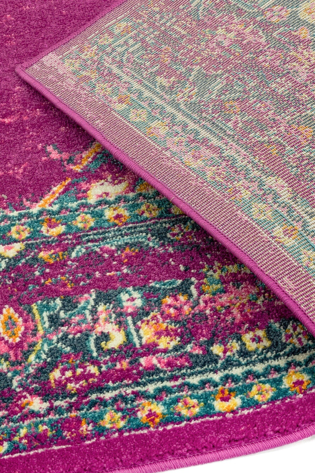 Product photograph of Asiatic Carpets Colt Machine Woven Rug Medallion Fuchsia - 160 X 230cm from Olivia's.