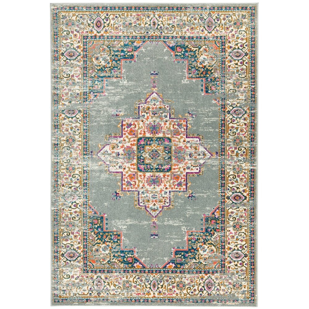 Product photograph of Asiatic Carpets Colt Machine Woven Rug Medallion Grey - 120 X 170cm from Olivia's