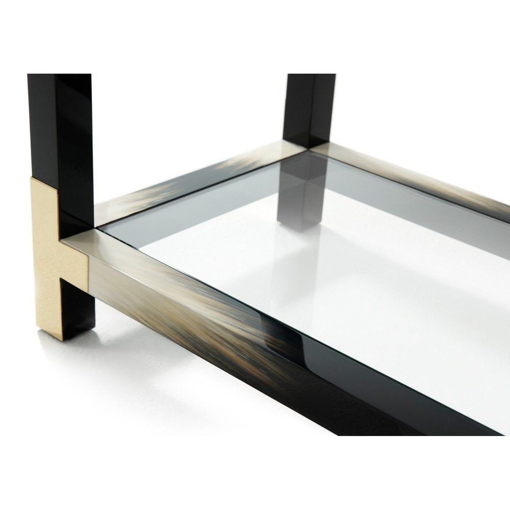 Product photograph of Theodore Alexander Cutting Edge Console Table In Black from Olivia's.