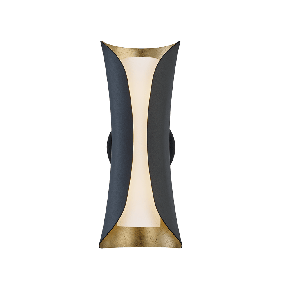 Product photograph of Hudson Valley Lighting Josie 2 Light Wall Sconce In Black Gold Leaf from Olivia's